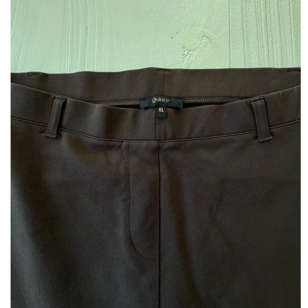 Quince Ultra-Stretch Ponte Straight Leg Pants Brown XL X-Petite - Picture 3 of 7